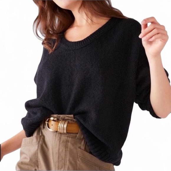 Free People Brookside Tunic Sweater Black XS - Picture 2 of 14